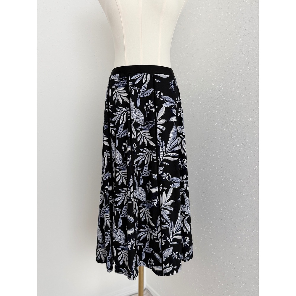 Robert Louis Floral Botanical Flowy Midi Skirt Boho Workwear Casual NWT S